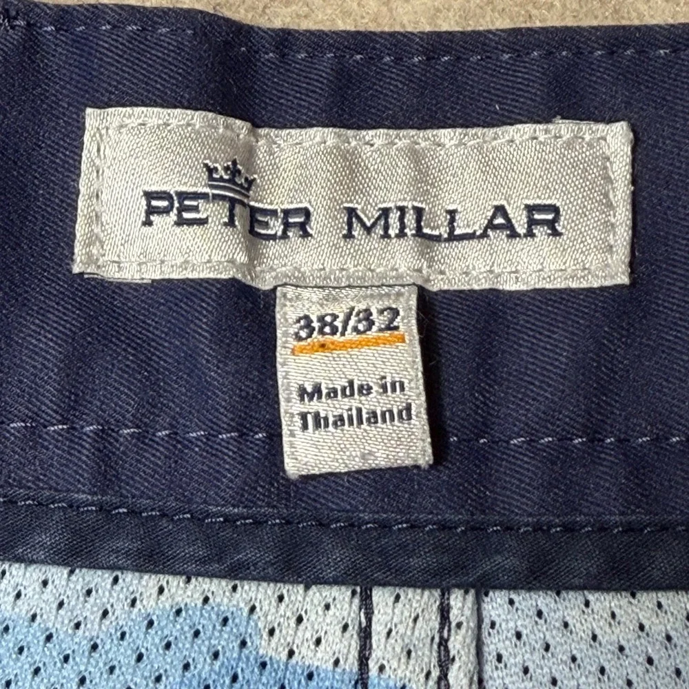 Peter Millar Men Navy Blue Performance 5-Pocket Pants 38x32 Straight Leg Preppy